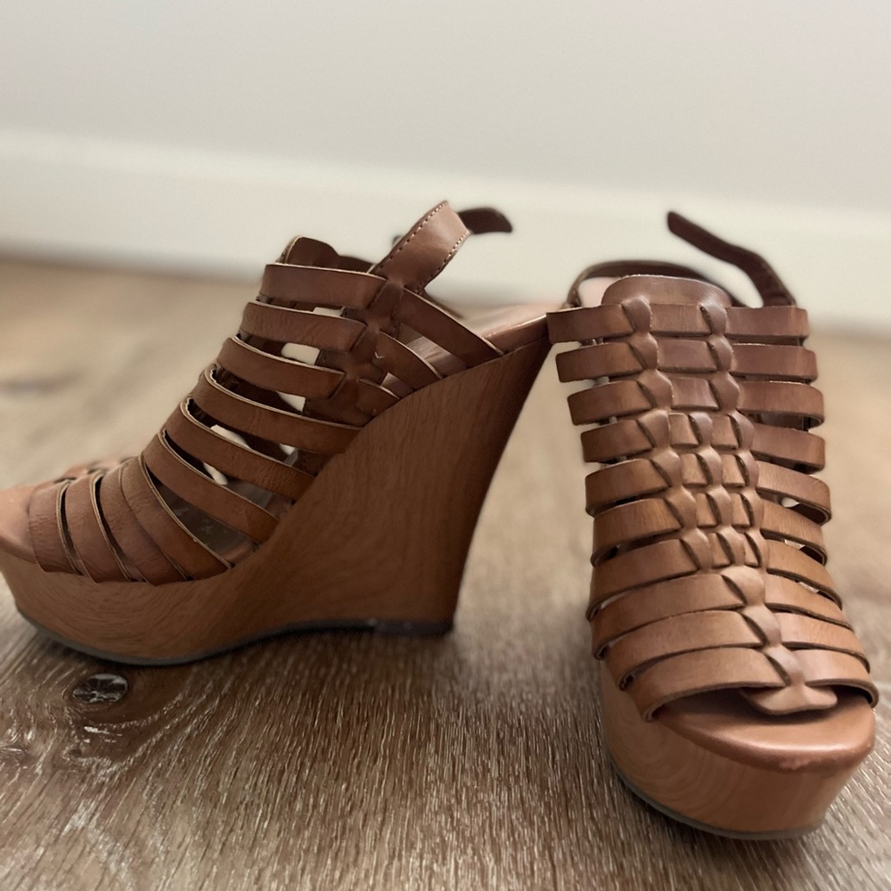 Brown boho heels